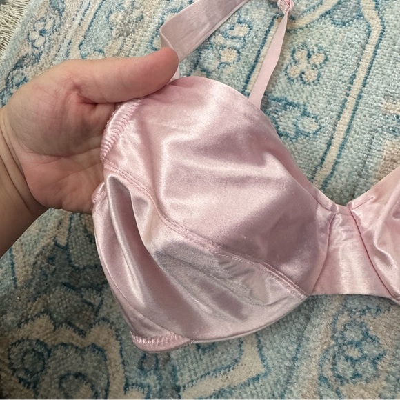 Victoria’s Secret Second Skin Satin Bra 34C Full Coverage Pink Green Vintage - Picture 12 of 16